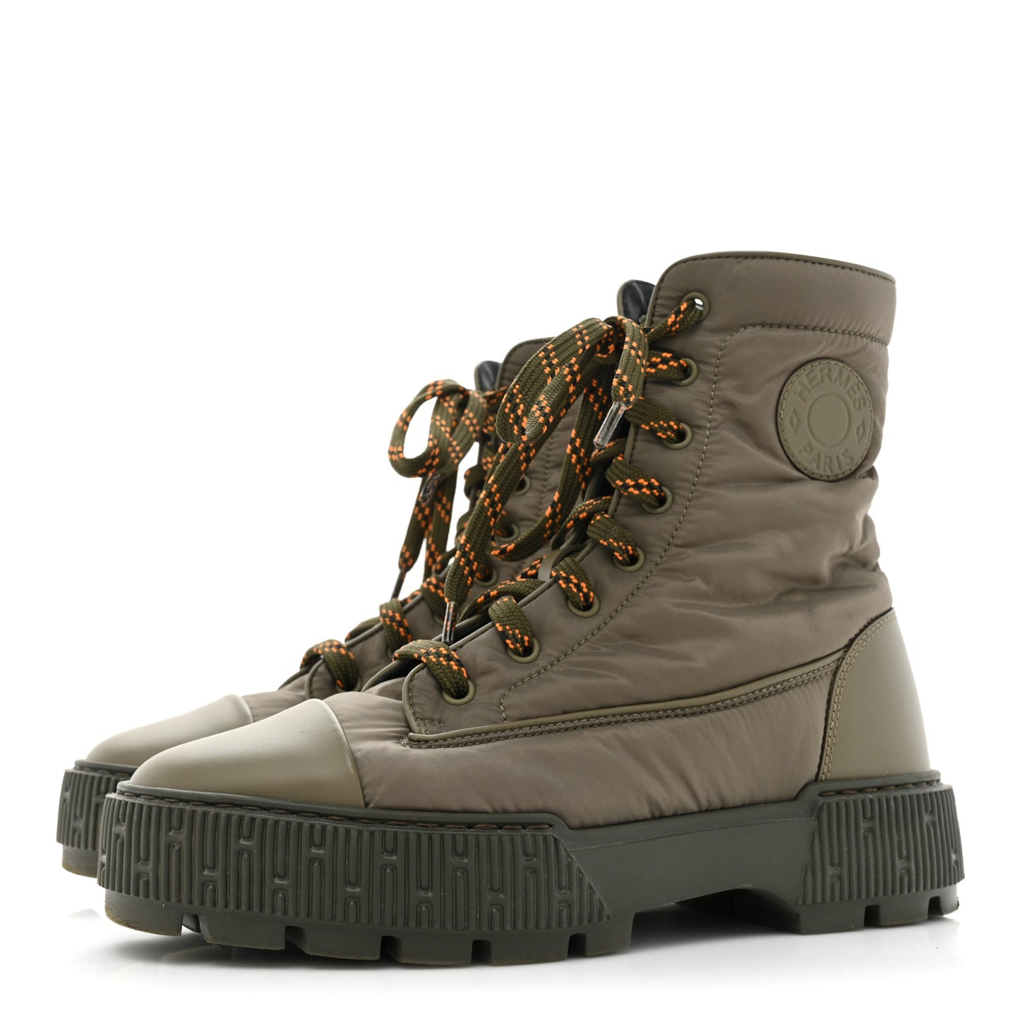 Calfskin Parachute Fresh Ankle Boots 37 Khaki