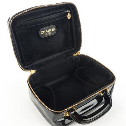 Chanel Patent CC Vanity Cosmetic Case Black 7 of 7