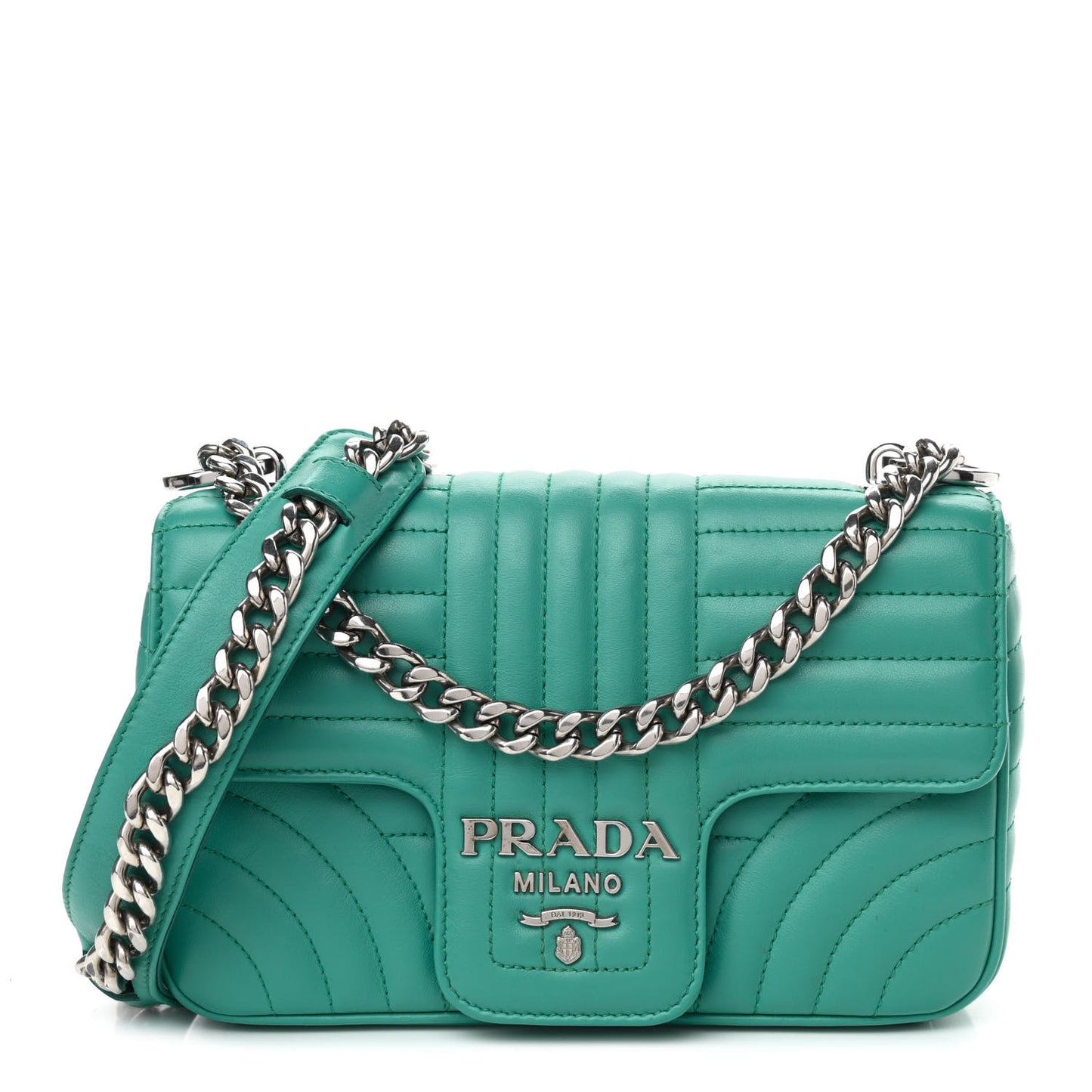 Soft Calfskin Impunture Diagramme Small Chain Flap Shoulder Bag Giada