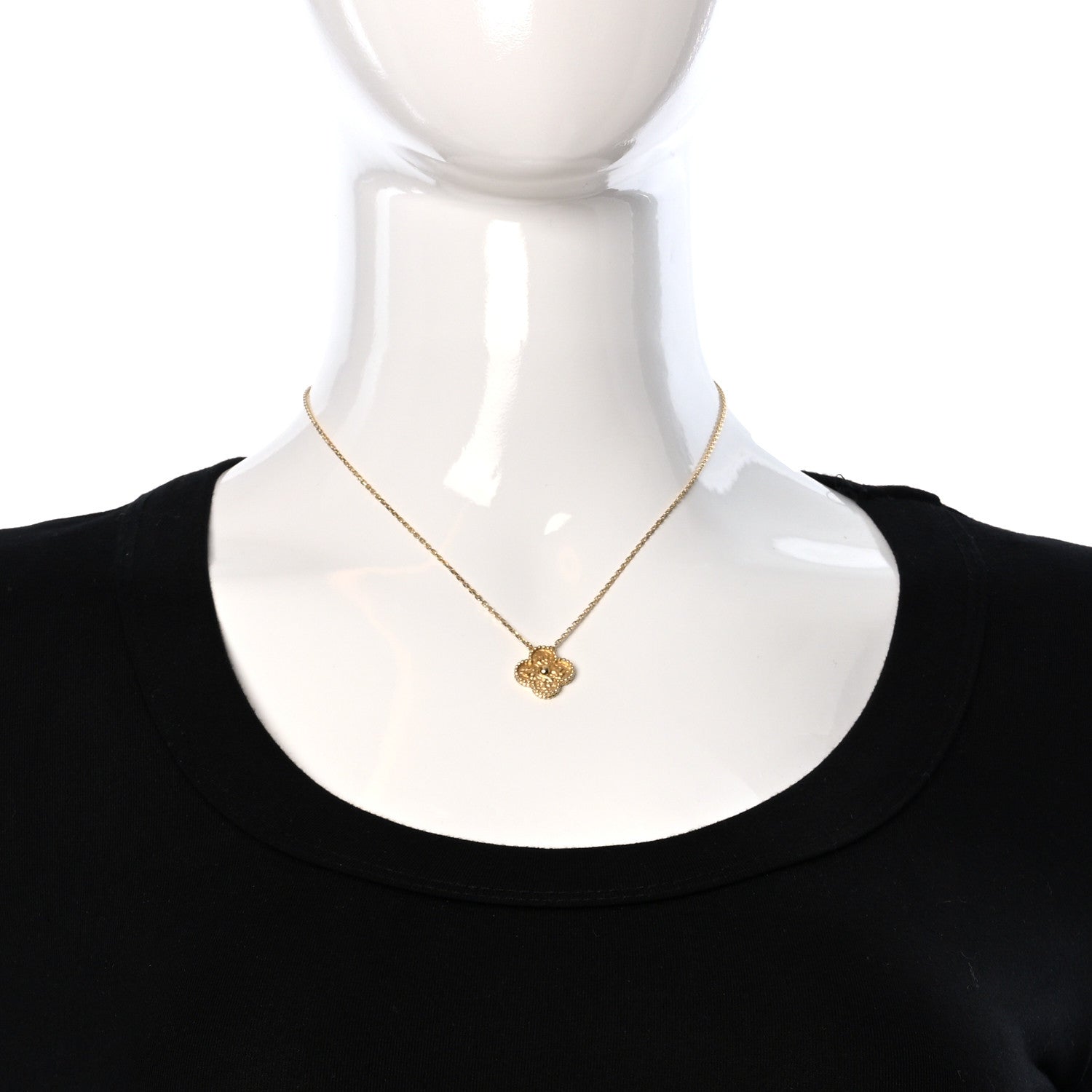 Van Cleef & Arpels 18K Yellow Gold Vintage Alhambra Pendant Necklace 2 of 6