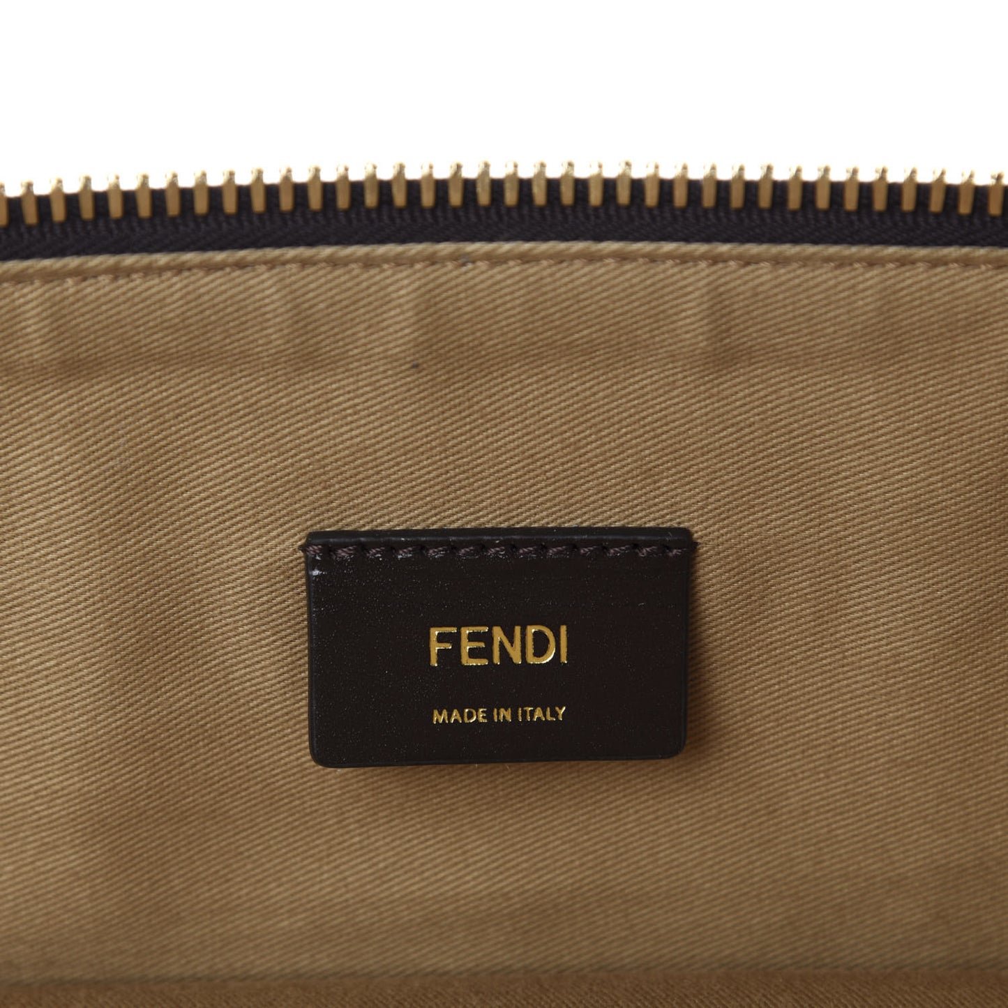 Glazed Fabric FF 1974 Karligraphy Small Travel Bag Mogano Panna