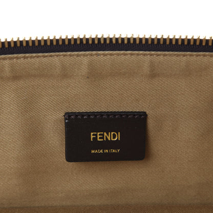 Fendi Glazed Fabric FF 1974 Karligraphy Small Travel Bag Mogano Panna 9 of 11