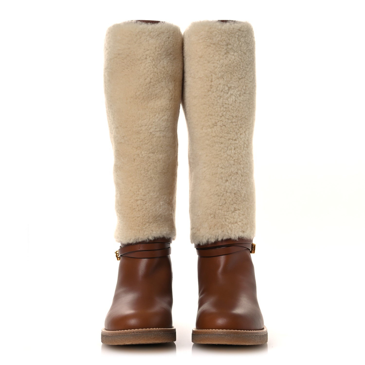 Christian Dior Calfskin Shearling D-Furious Boots 40.5 Dark Tan 3 of 10