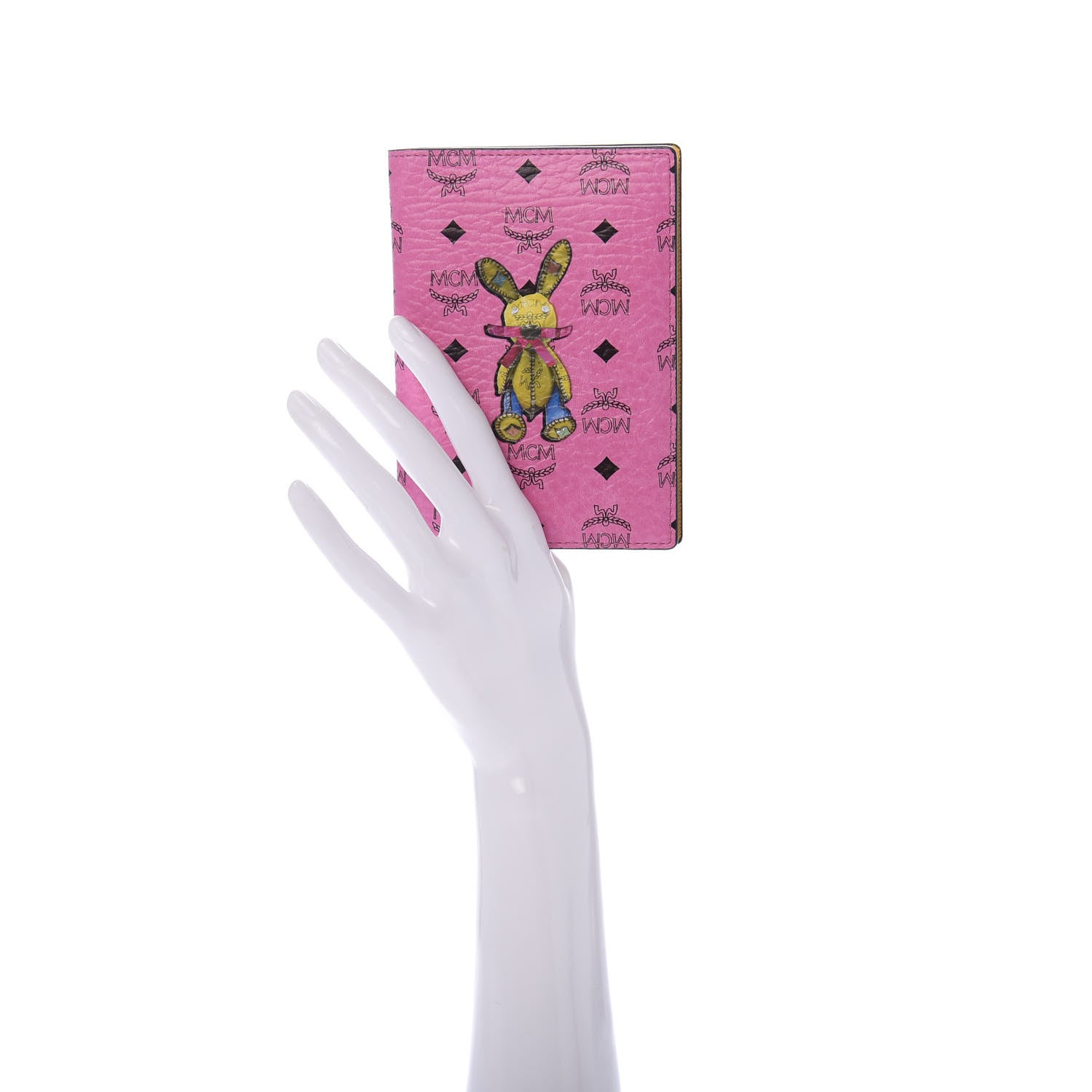 MCM Visetos Rabbit Passport Holder Pink 2 of 6
