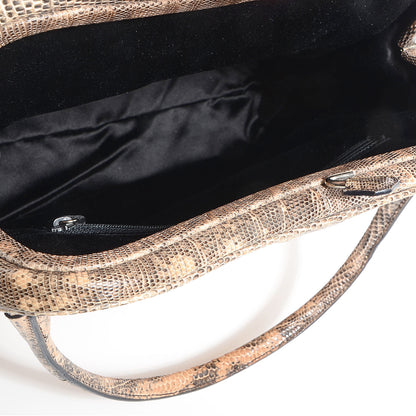 Prada Lizard Kiss Lock Frame Bag Beige 5 of 7