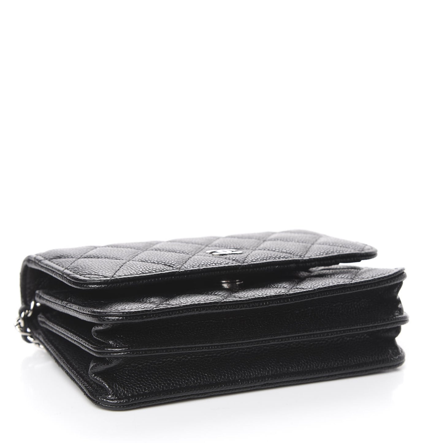 Caviar Quilted Mini Wallet On Chain WOC Black