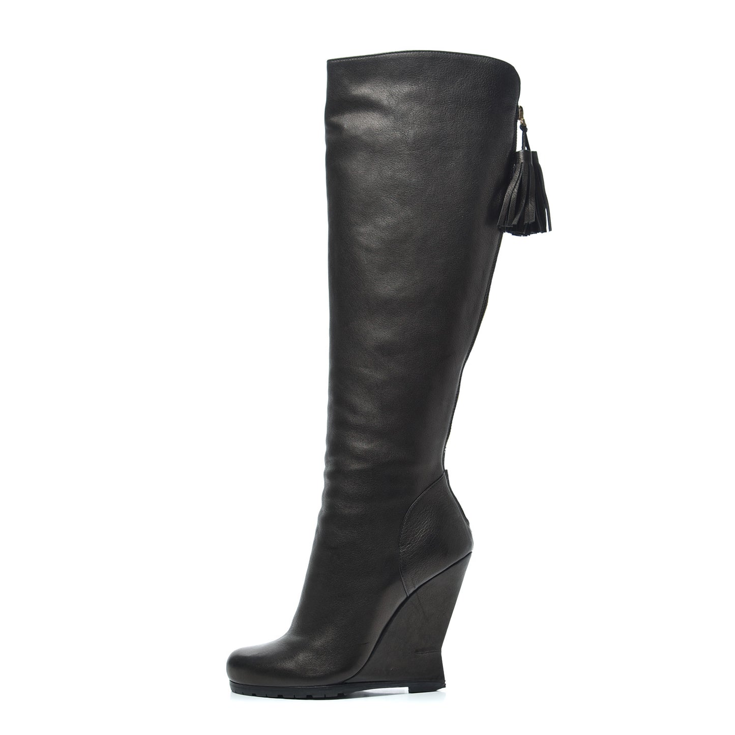 Calfskin Jinny 105 Thigh High Boots 35 Black