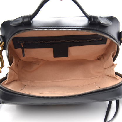 Gucci Calfskin Matelasse Sylvie Web Small GG Marmont Top Handle Shoulder Bag Black 5 of 11