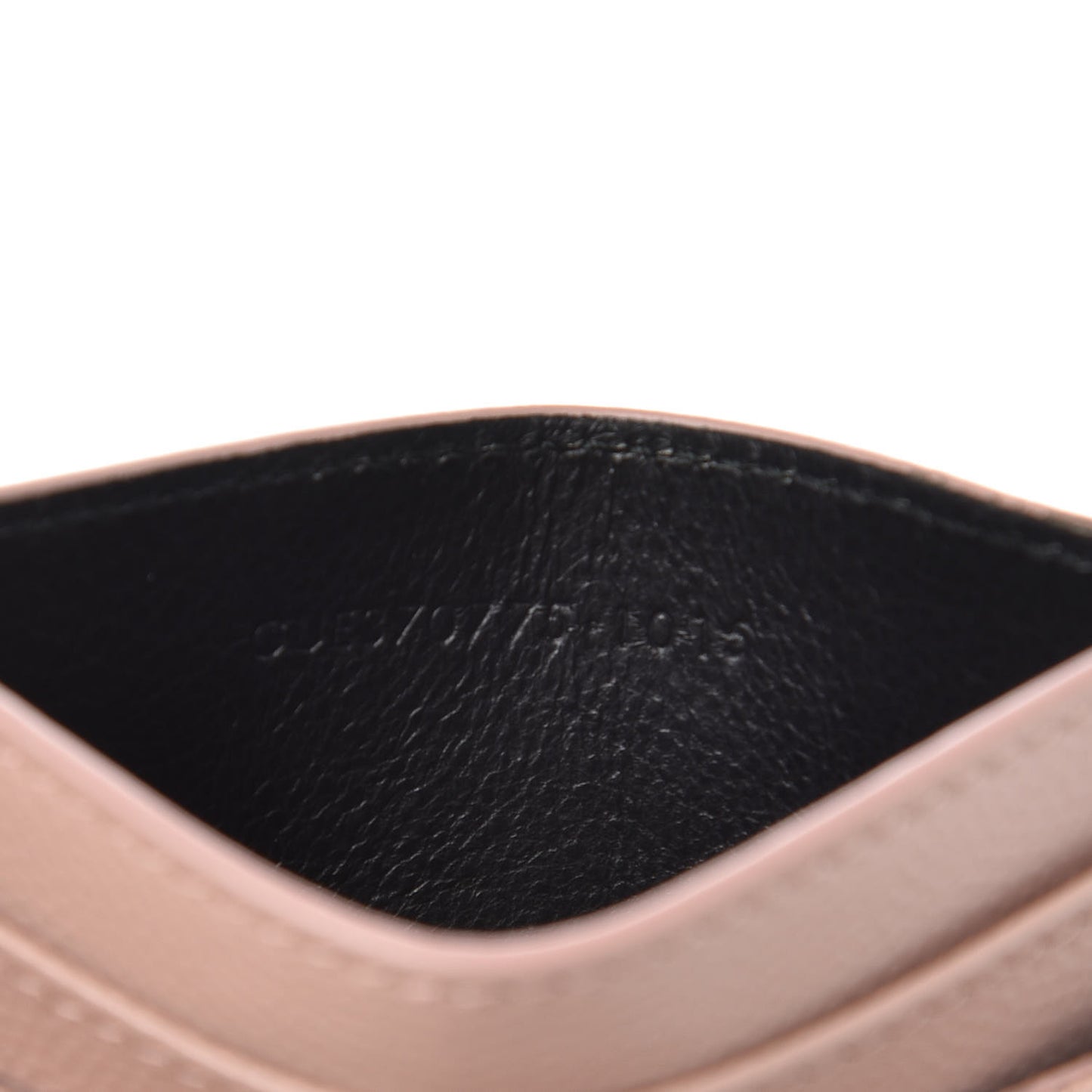 Grain De Poudre Matelasse Chevron Monogram Credit Card Case Pale Blush
