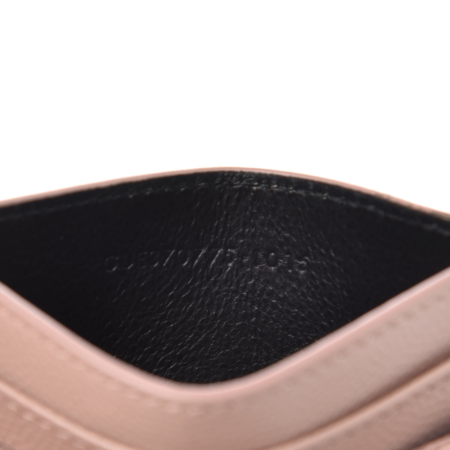 Saint Laurent Grain De Poudre Matelasse Chevron Monogram Credit Card Case Pale Blush 6 of 6