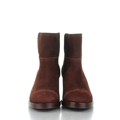 Chanel Suede Calfskin Short Boots 37 Brown 2 of 8