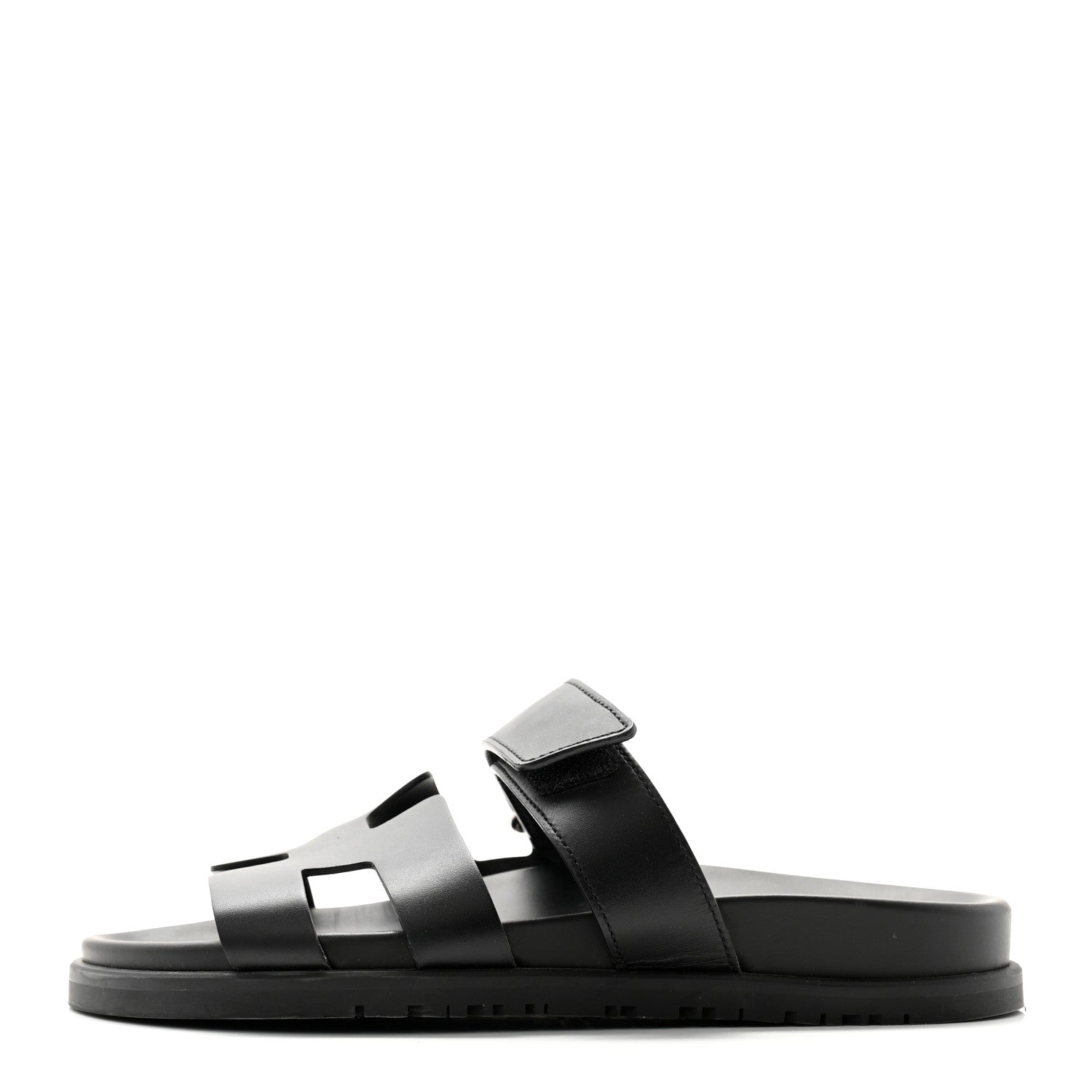 Hermes Calfskin Womens Chypre Sandals 36 Black 1 of 9