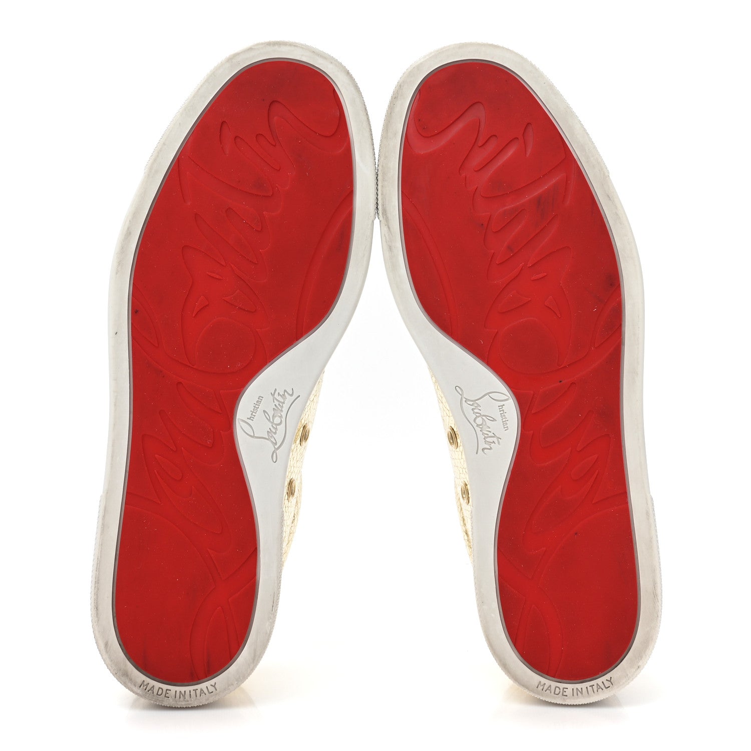 Christian Louboutin Crackled Patent Calfskin Womens Vieira Flat Sneakers 36.5 Platine 5 of 10