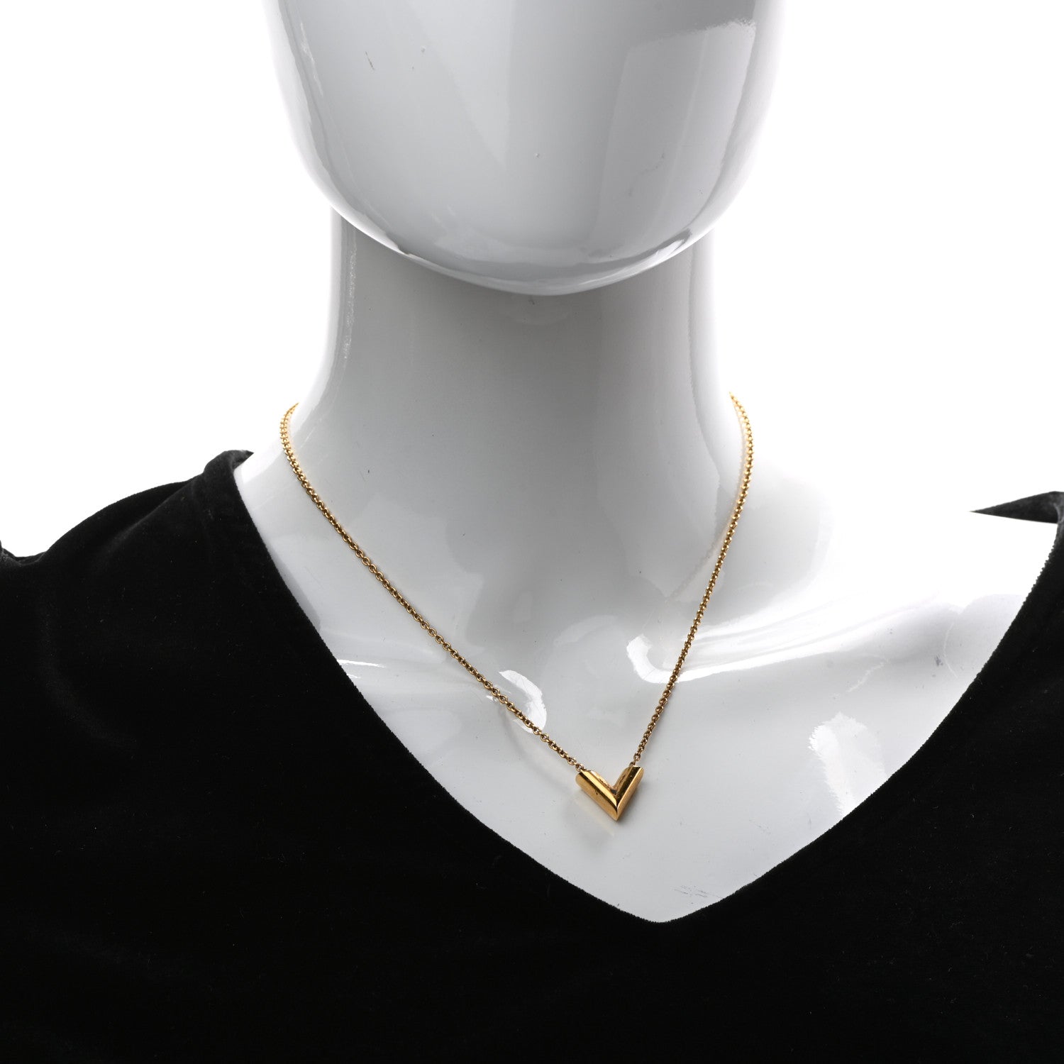 Louis Vuitton Essential V Necklace Gold 2 of 5