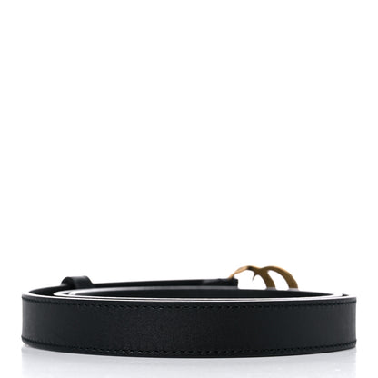 Gucci Moon Calfskin Pearl Double G 20mm Belt 80 32 Black Cream 2 of 6