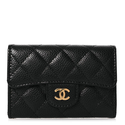 Chanel Caviar Quilted Flap Card Holder Wallet Black 1 of 12