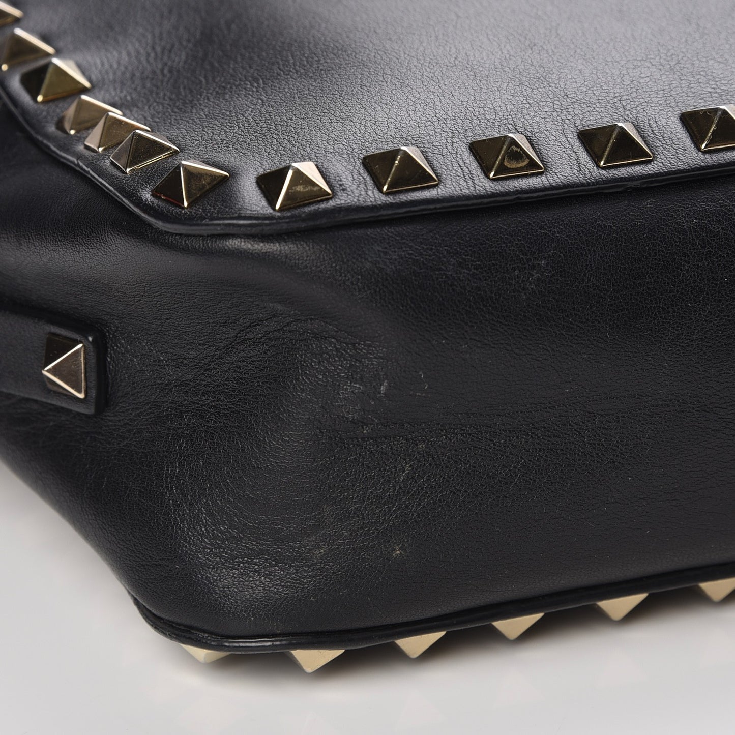 Calfskin Rockstud Camera Crossbody Bag Black