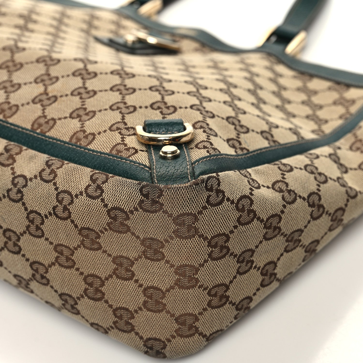 Gucci Monogram Large Abbey Tote Green 10 of 13