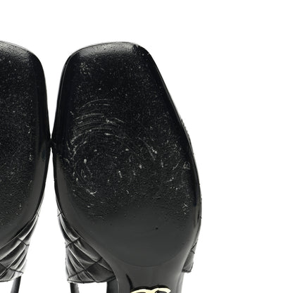 Chanel Lambskin Patent Quilted Cap Toe Mary Jane Flats 38.5 Black 9 of 10