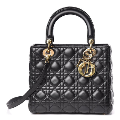 Christian Dior Lambskin Cannage Medium Lady Dior Black 1 of 13