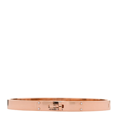 Hermes 18K Rose Gold Diamond PM Kelly Bracelet ST 1 of 4