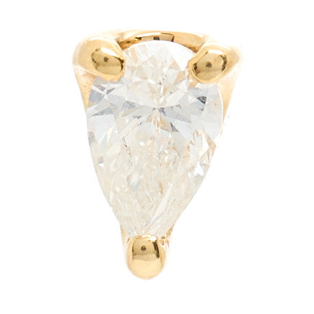 18K Yellow Gold Diamond Pear Orbit Earring