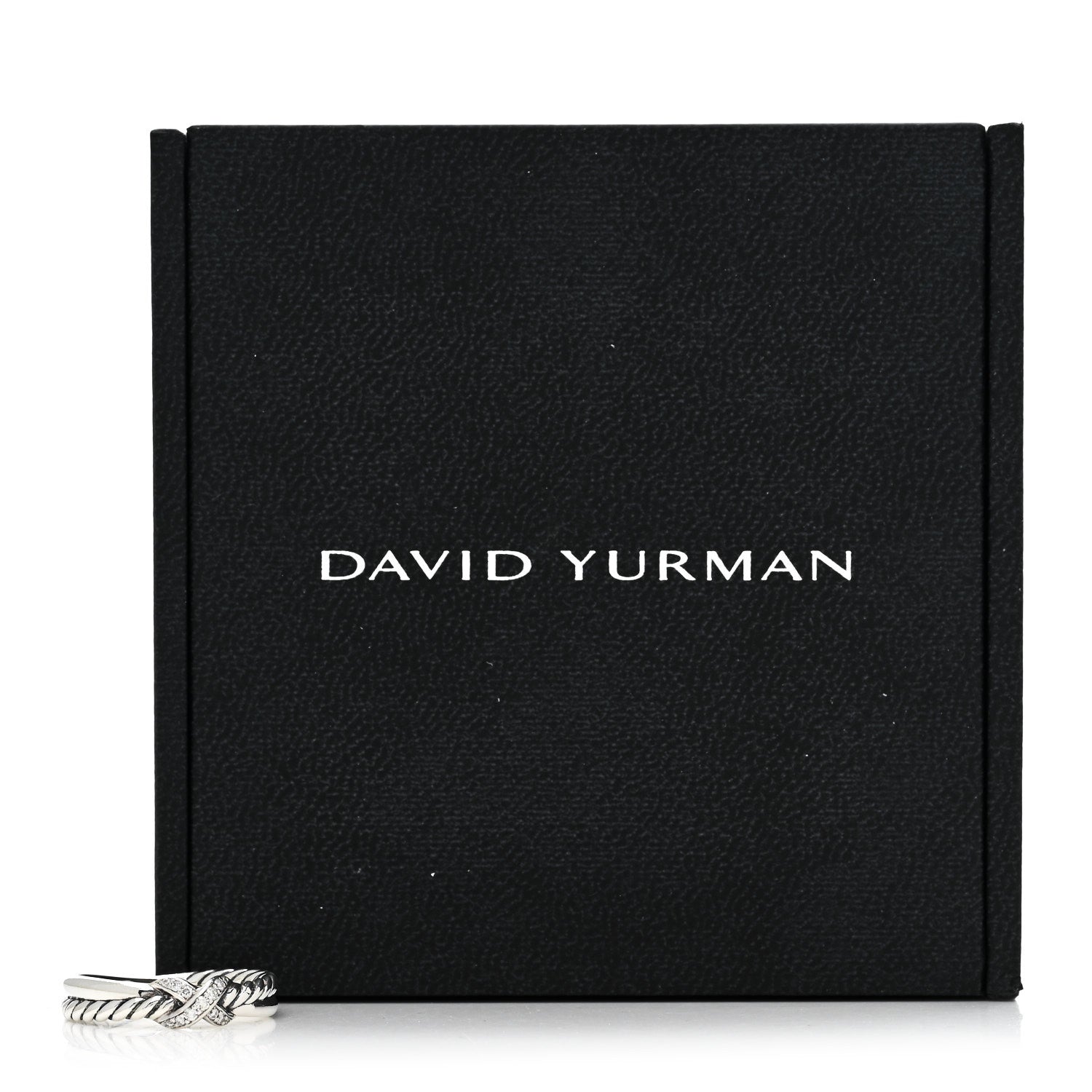 David Yurman Sterling Silver Diamond Petite X Crossover Ring 50 5.5 5 of 5