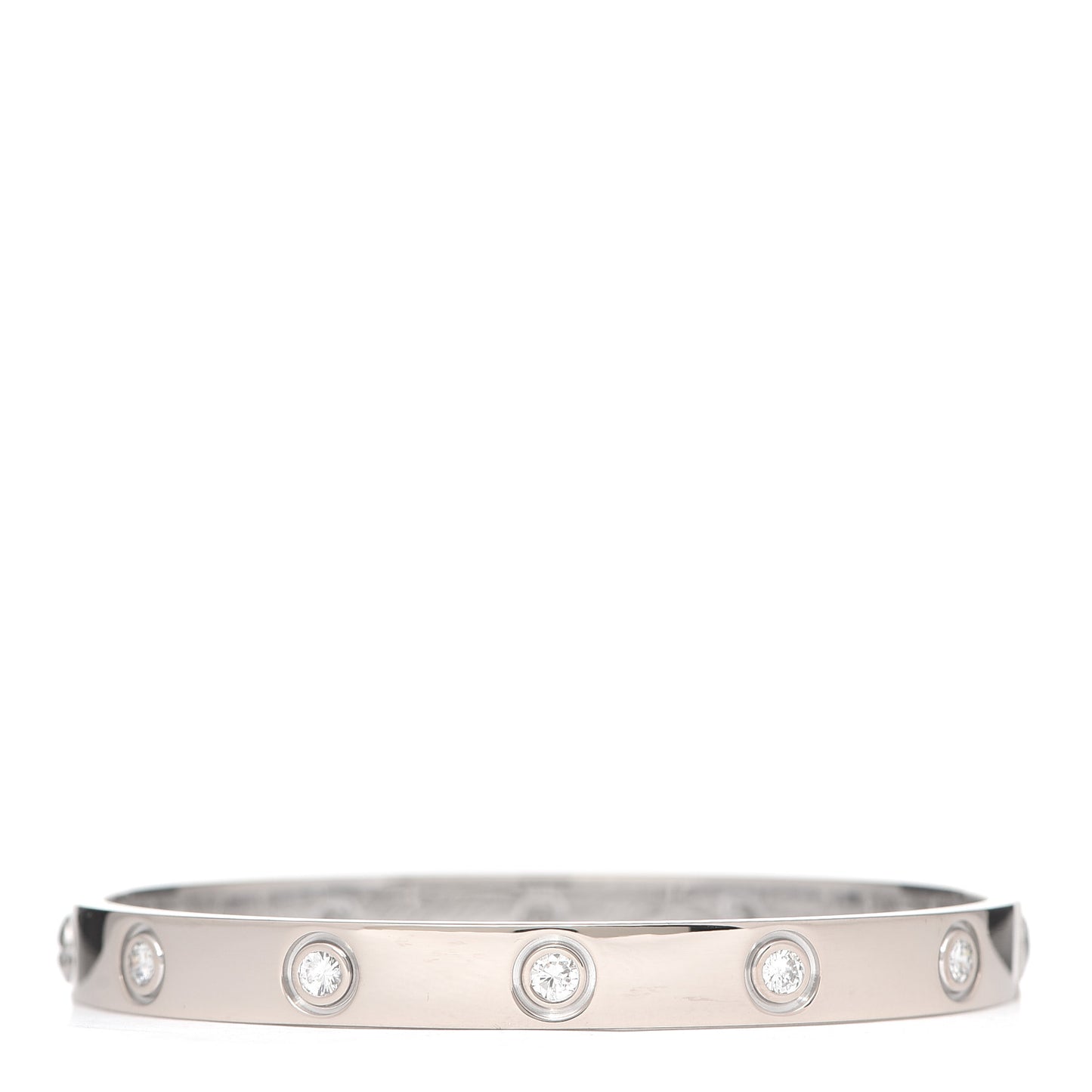 18K White Gold 10 Diamond LOVE Bracelet 16