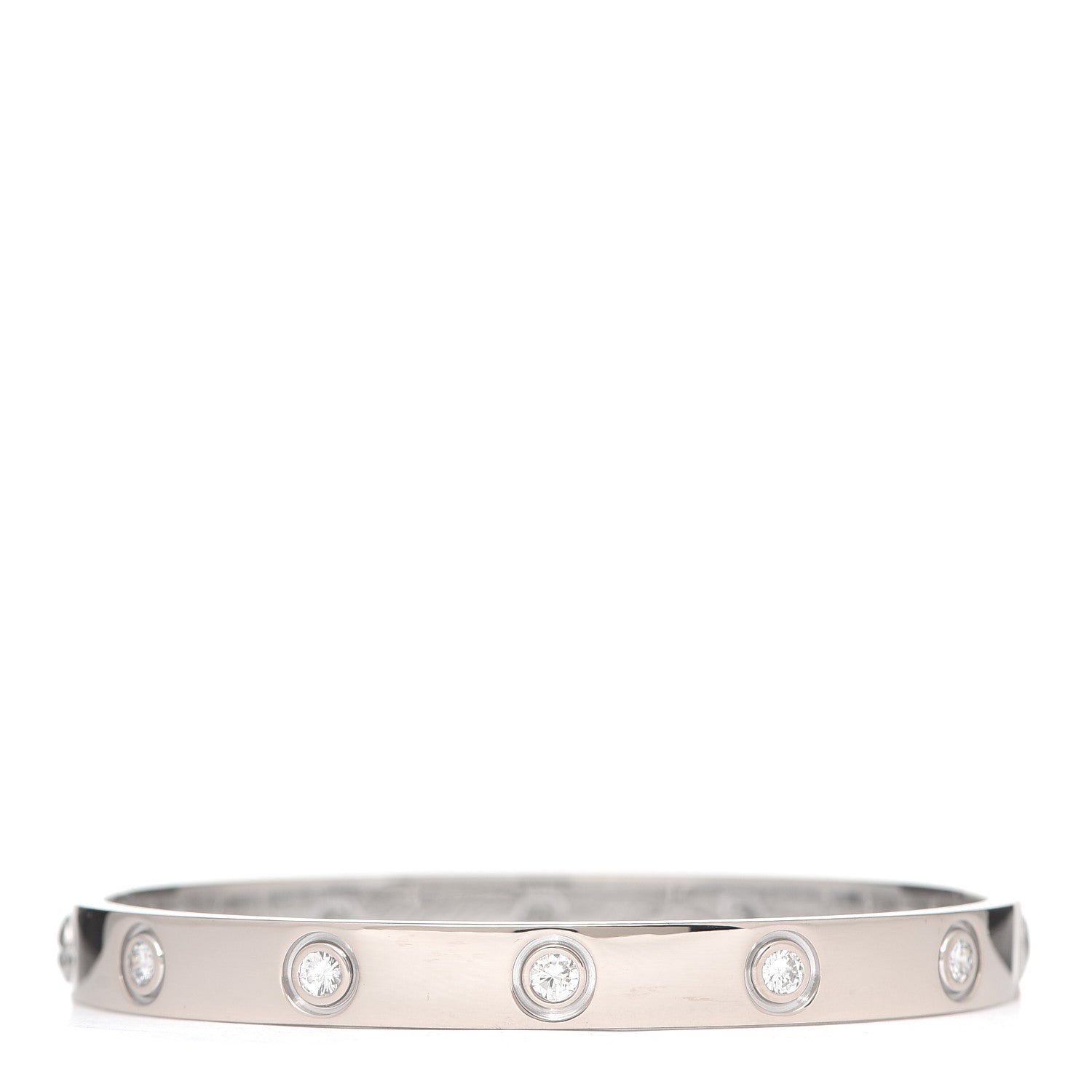 Cartier 18K White Gold 10 Diamond LOVE Bracelet 16 3 of 6