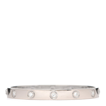 Cartier 18K White Gold 10 Diamond LOVE Bracelet 16 3 of 6