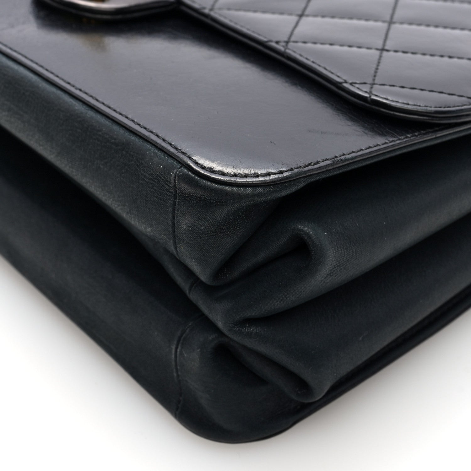 Chanel Iridescent Calfskin Quilted Straight Lined Flap Black 10 of 10
