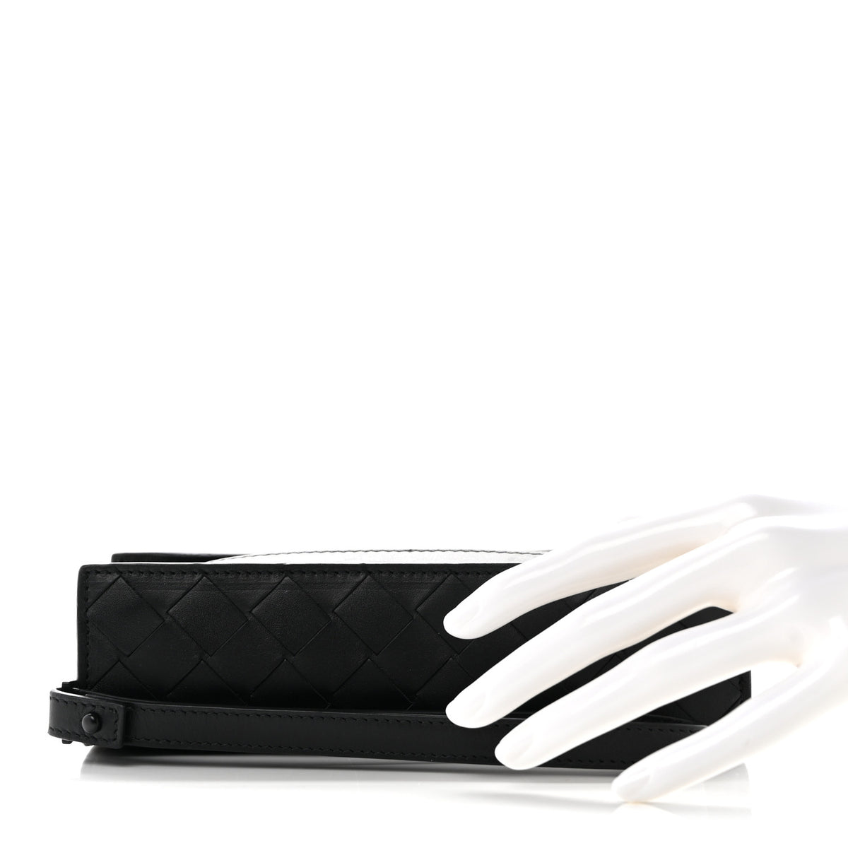Bottega Veneta Nappa Maxi Intreccio Wristlet Pouch Black 2 of 6