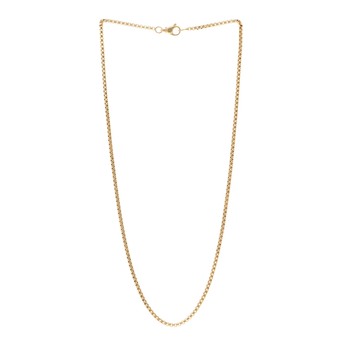 18K Yellow Gold 2.5mm Box Chain Necklace 20"