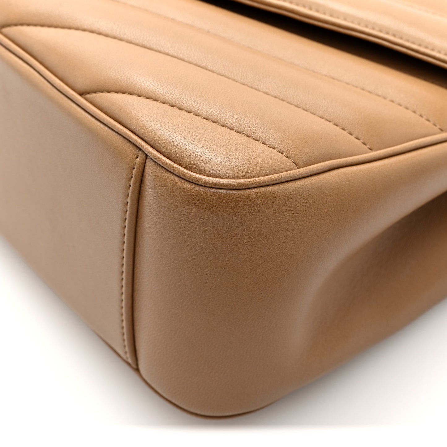 Lambskin Chevron Quilted Large LouLou Natural Tan