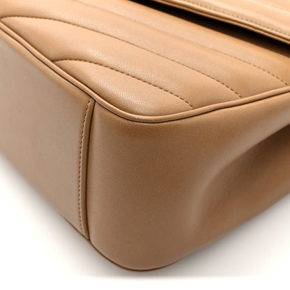 Saint Laurent Lambskin Chevron Quilted Large LouLou Natural Tan 11 of 11