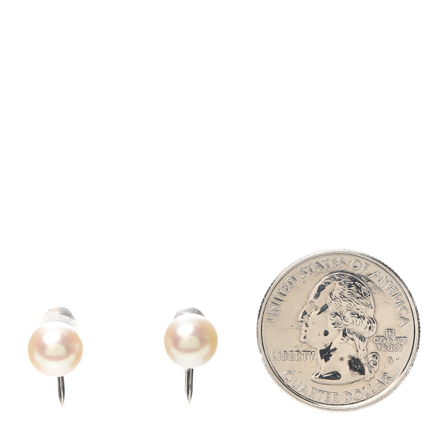 14K White Gold Akoya Pearl 8mm Screw Back Earrings