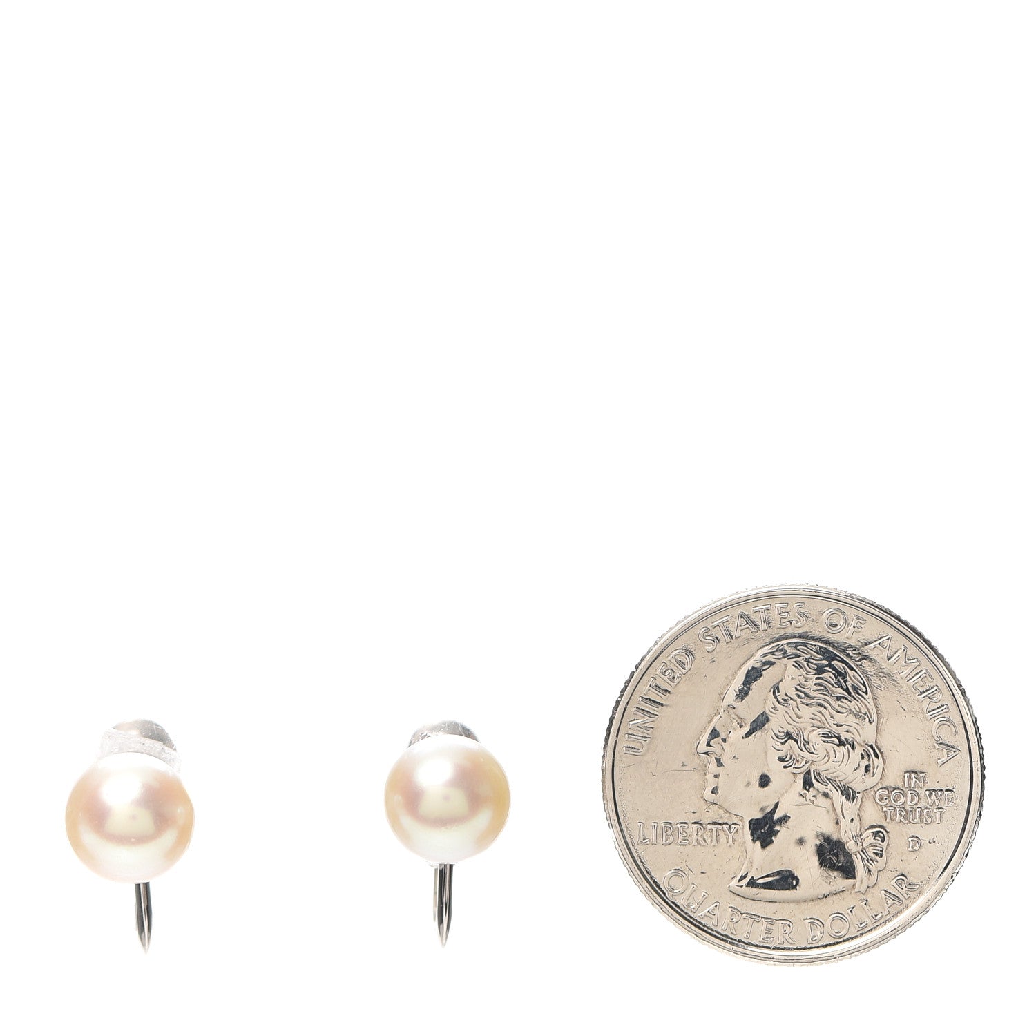 Mikimoto 14K White Gold Akoya Pearl 8mm Screw Back Earrings 2 of 4