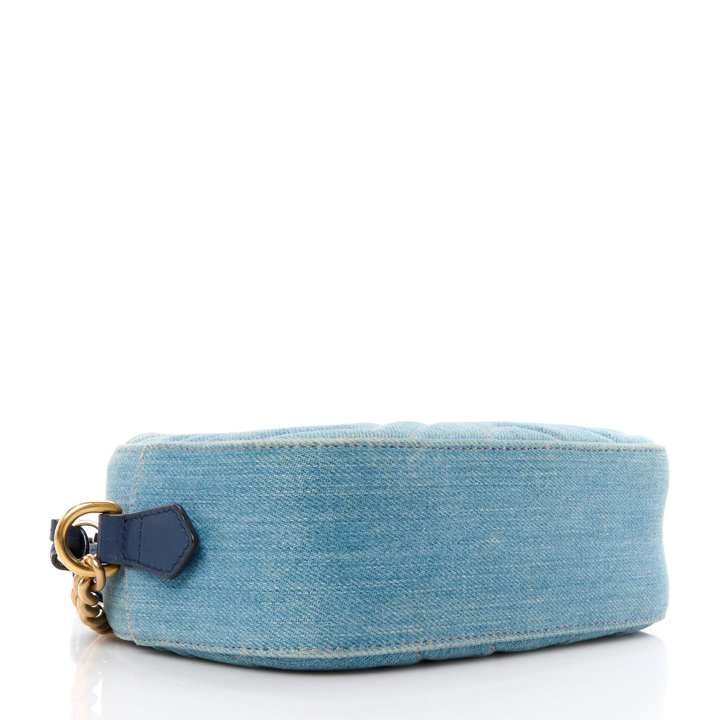 Denim Matelasse Mini Pearly GG Marmont Chain Shoulder Bag Blue
