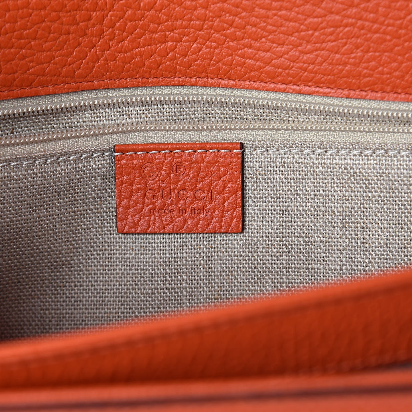 Dollar Calfskin Interlocking G Shoulder Bag Sun Orange