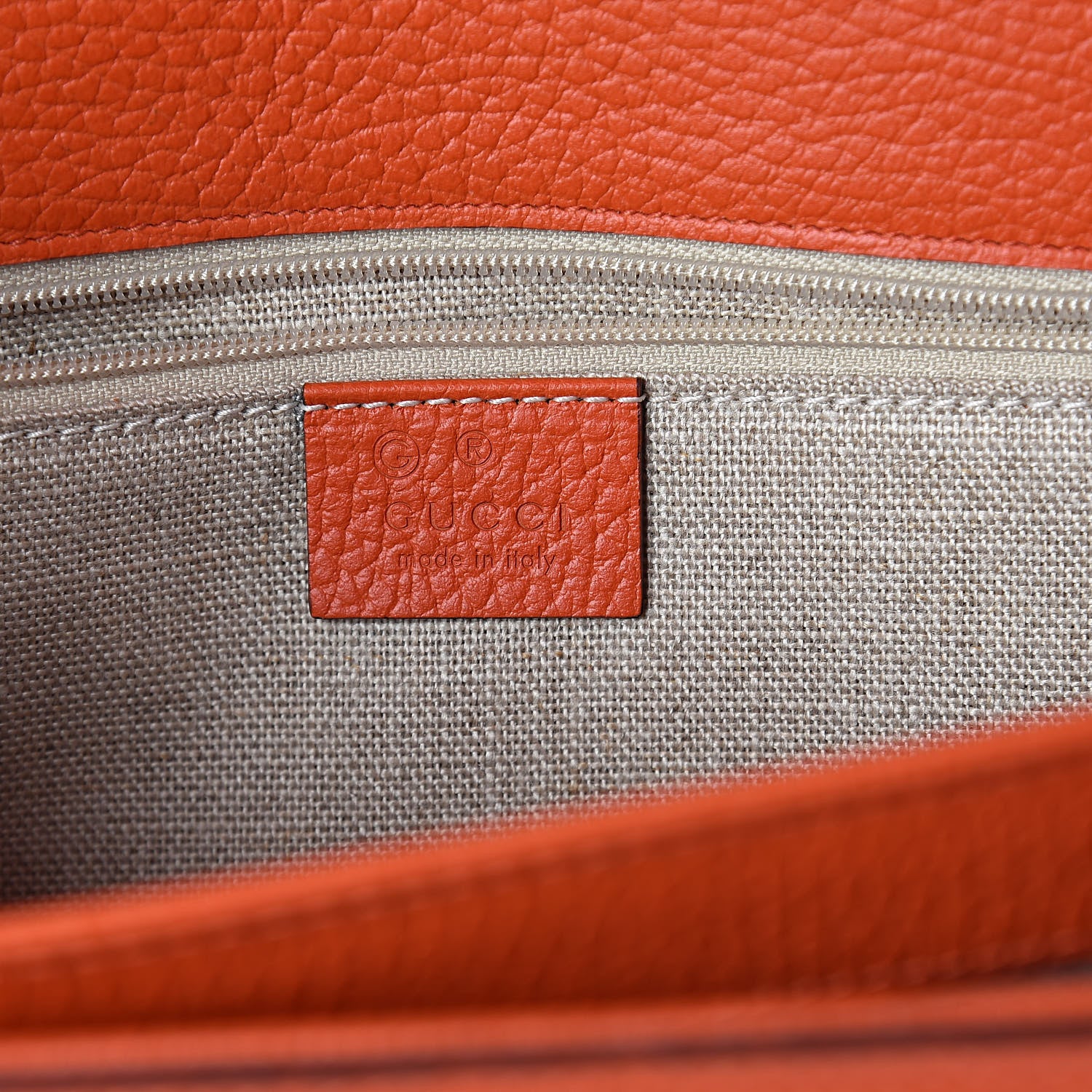 Gucci Dollar Calfskin Interlocking G Shoulder Bag Sun Orange 6 of 9