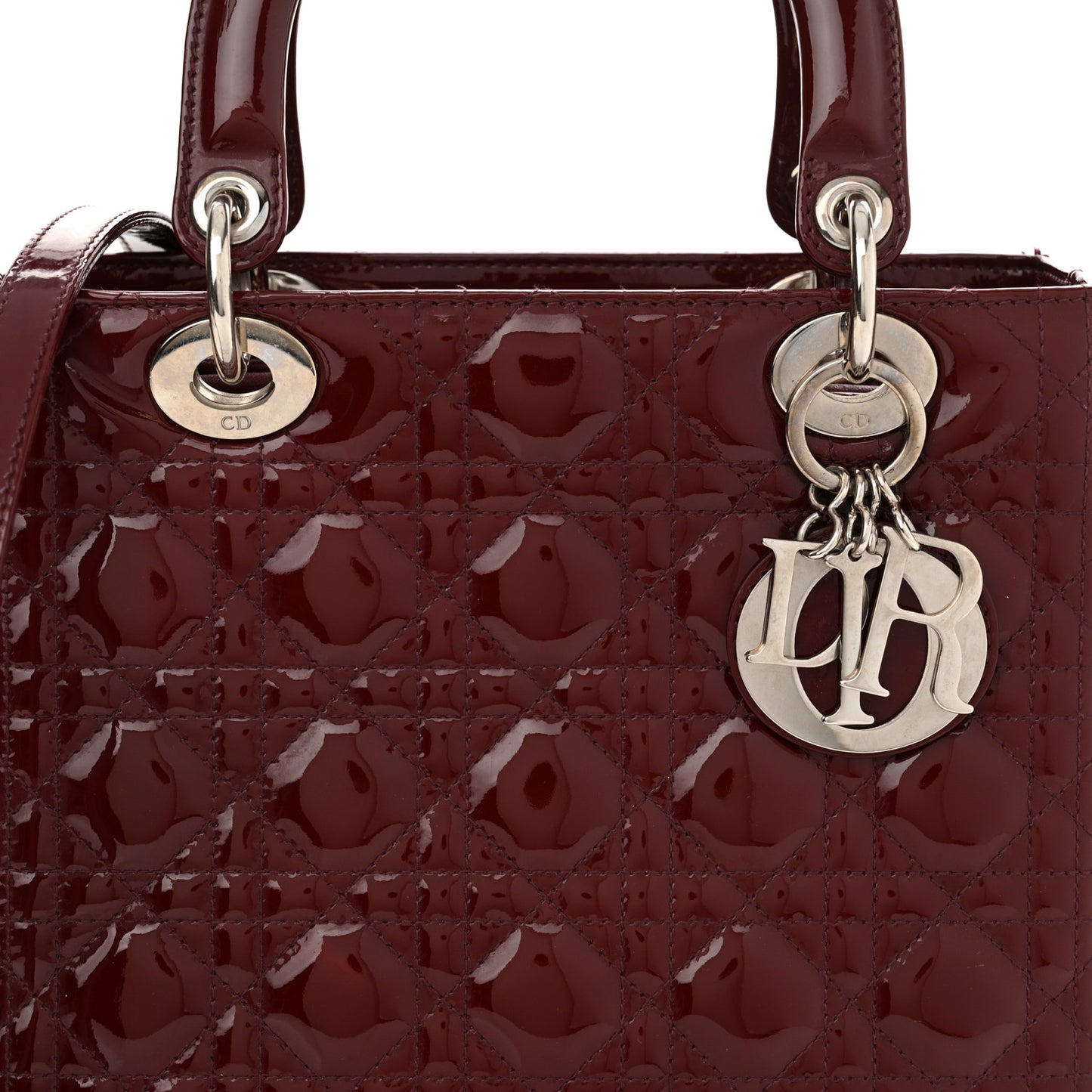 Patent Cannage Medium Lady Dior Burgundy Red
