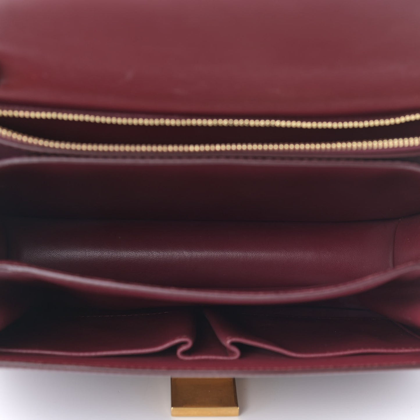 Box Calfskin Medium Classic Box Flap Bag Burgundy