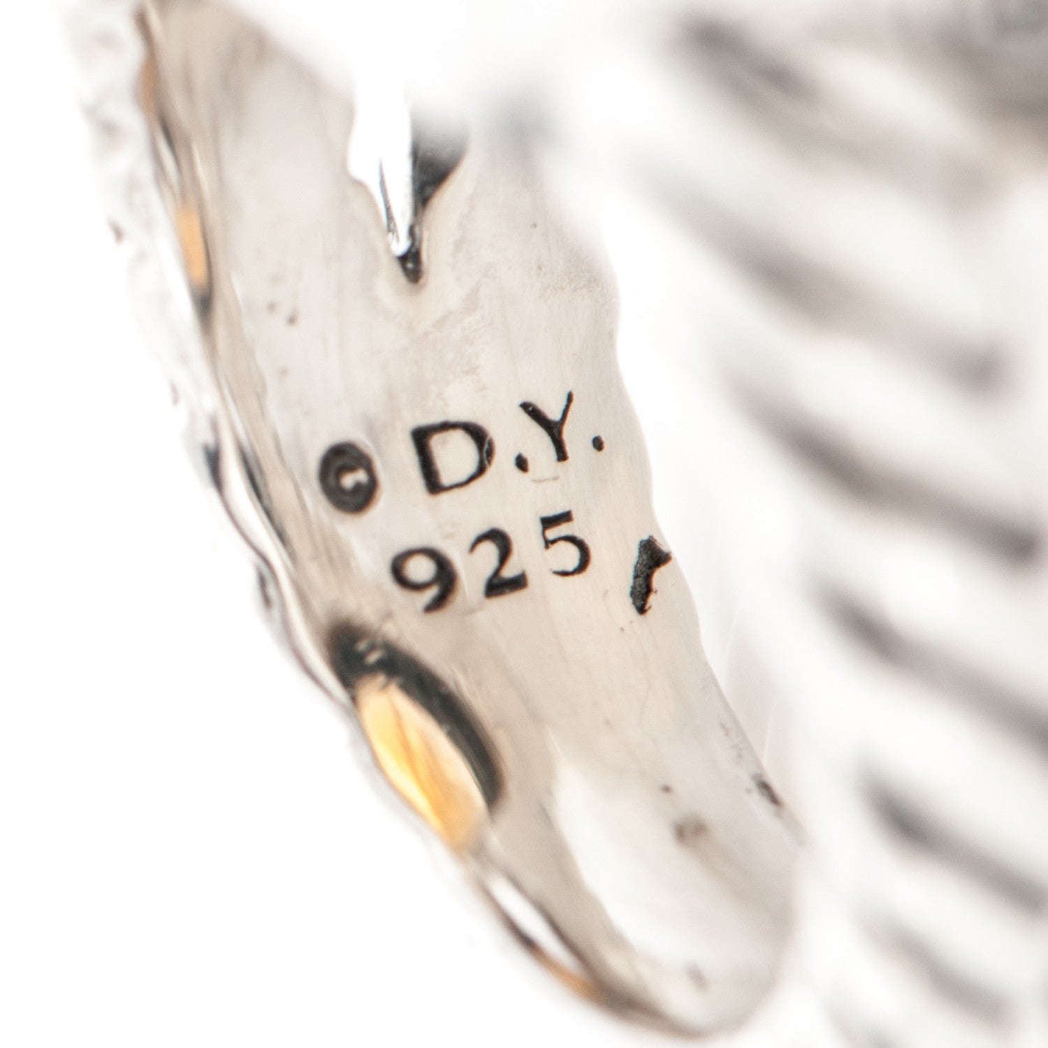 David Yurman Sterling Silver Citrine 14mm Albion Ring 52 6 5 of 5