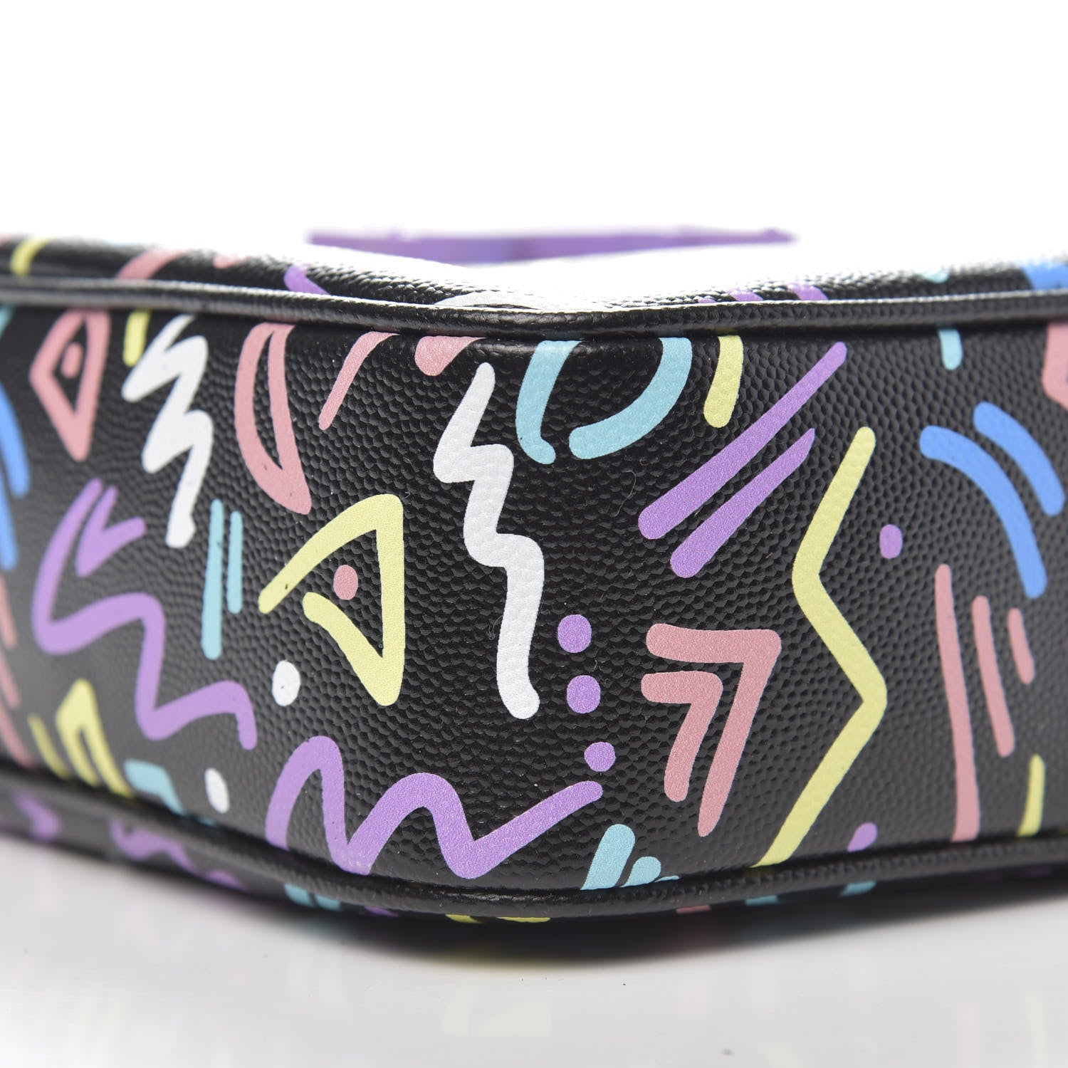Saint Laurent Grain De Poudre Medium Classic Monogram Multicolor Graphic Print Lou Camera Bag Black 8 of 9