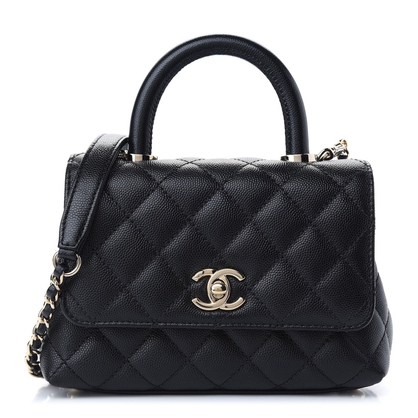 Caviar Quilted Extra Mini Coco Handle Flap Black