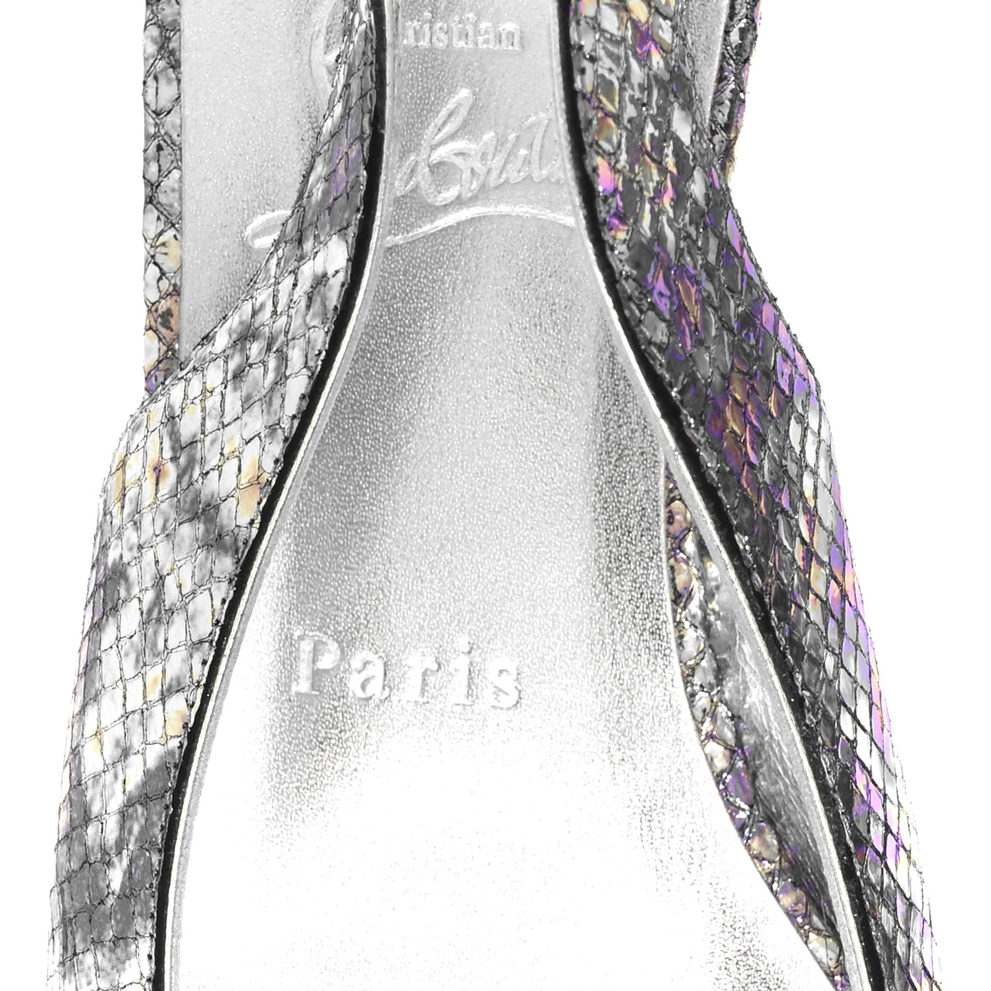 Metallic Snakeskin Embossed Hot Chickita Slingback Flats 37.5 Multicolor