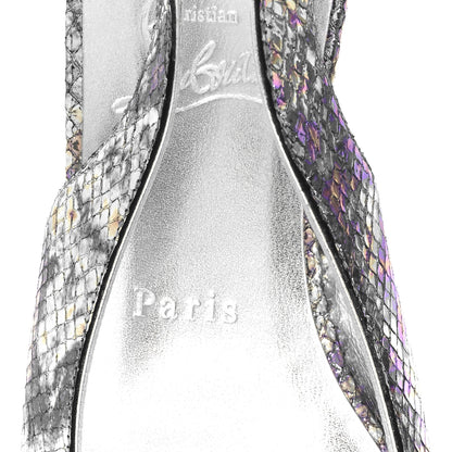 Christian Louboutin Metallic Snakeskin Embossed Hot Chickita Slingback Flats 37.5 Multicolor 7 of 9