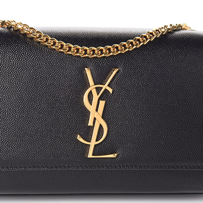 Saint Laurent Grain De Poudre Small Monogram Kate Satchel Black 7 of 9