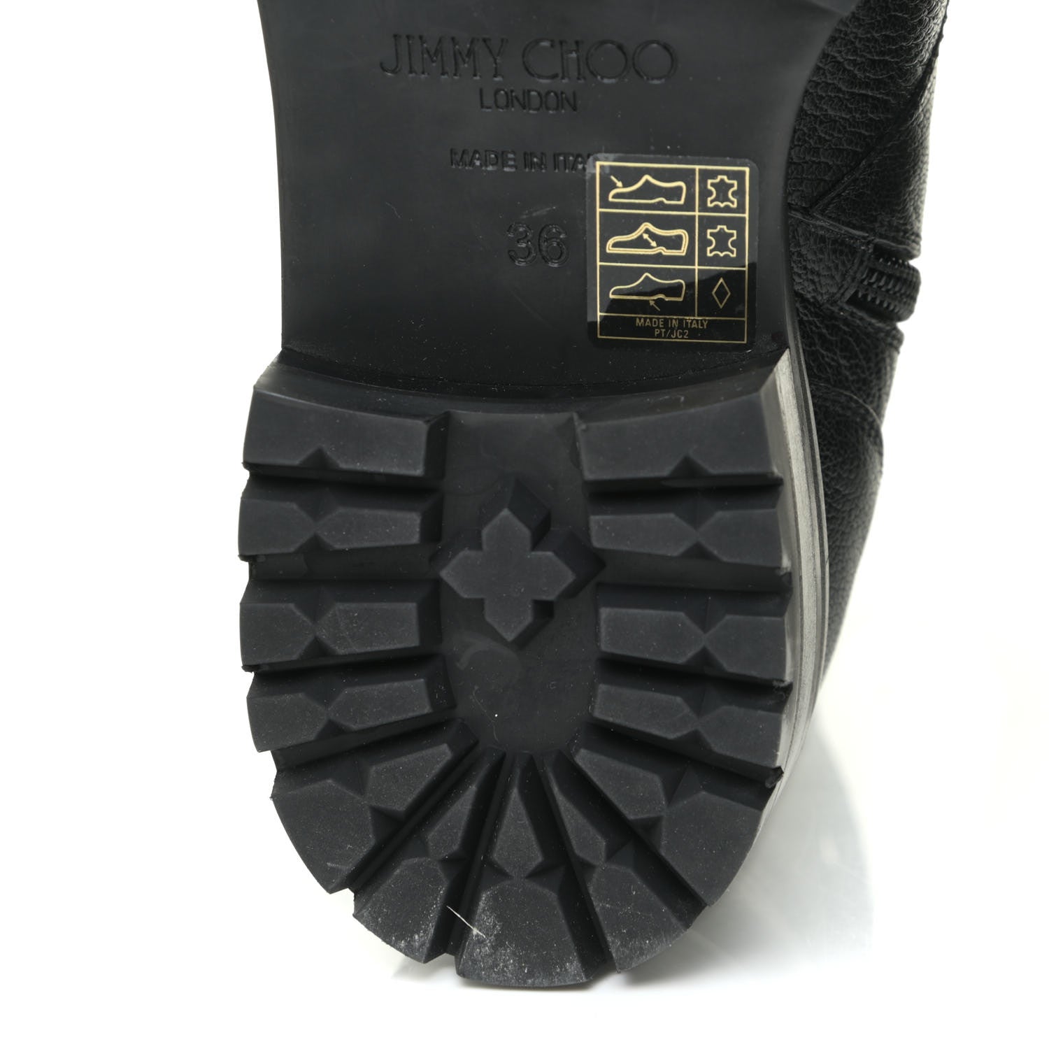 Jimmy Choo Grained Goatskin Pearl Crystal Embellished Cruz Combat Boots 36 Grey 8 of 13