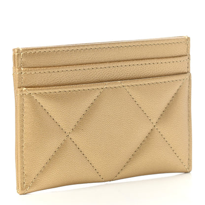 Chanel Metallic Lambskin Quilted Chanel 19 Card Holder Gold 3 of 8